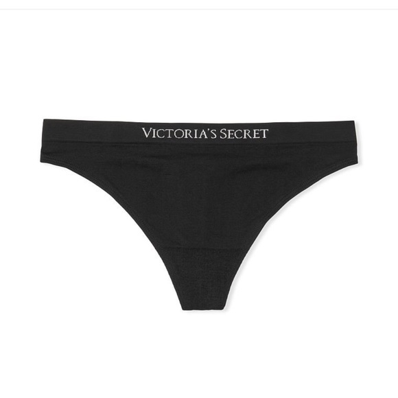 Victoria’s Secret Seamless Thong Panty 2pcs - Black New with Tags - Picture 2 of 5